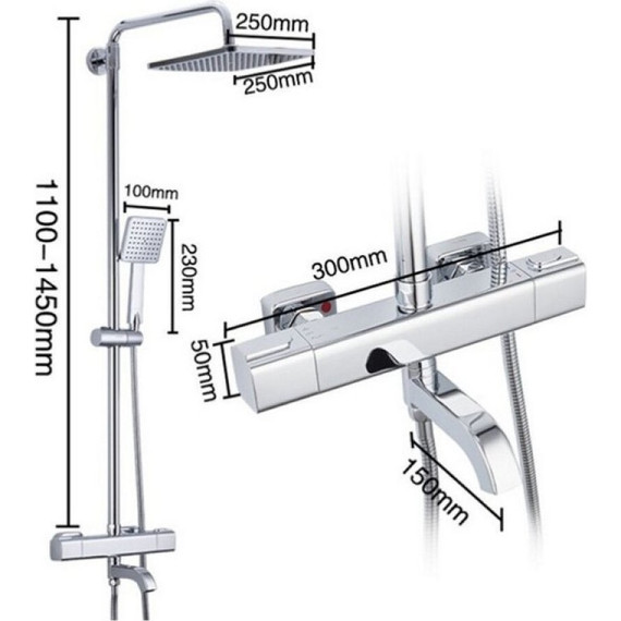 Душевая стойка с термостатом Gappo G2491, Цвет производителя: хром - 9 Душевая стойка с термостатом Gappo G2491, Цвет производителя: хром фото 9