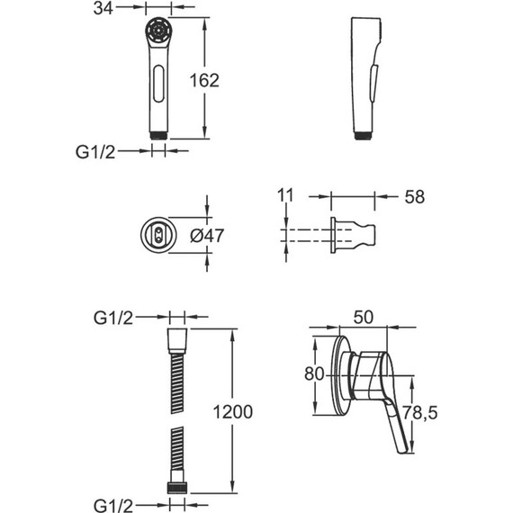 Гигиенический душ Jacob Delafon Elate E24610-BL, чёрный фото 2
