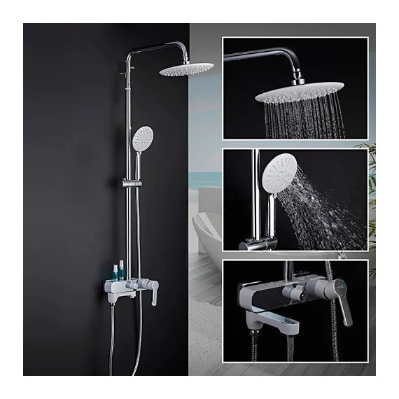 Душевая стойка Gappo Tomahawk G2402-8, белый/хром - 3 Душевая стойка Gappo Tomahawk G2402-8, белый/хром фото 3