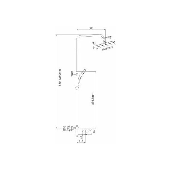 Душевая стойка с термостатом Gappo G2403-56, черный/хром - 3 Душевая стойка с термостатом Gappo G2403-56, черный/хром фото 3