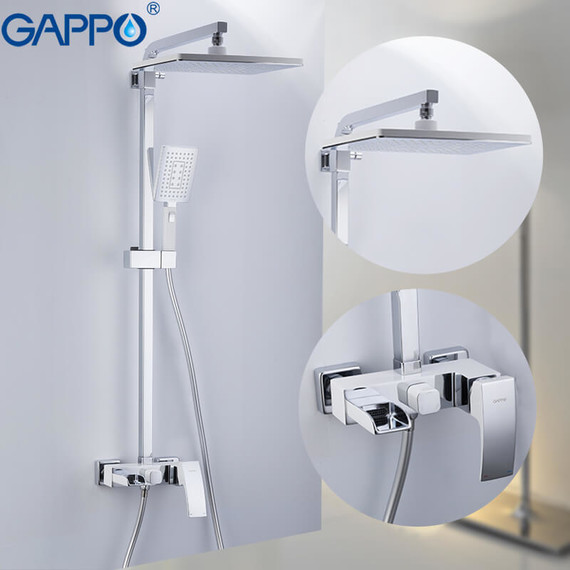 Душевая стойка Gappo Jacob G2407-30, белый/хром - 2 Душевая стойка Gappo Jacob G2407-30, белый/хром фото 2