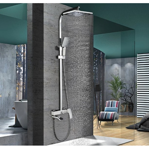 Душевая стойка Gappo Jacob G2407-8, белый/хром - 2 Душевая стойка Gappo Jacob G2407-8, белый/хром фото 2