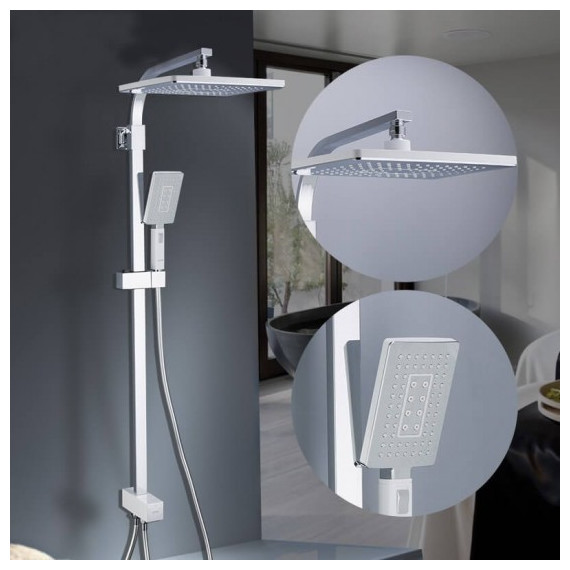 Душевая стойка Gappo G2408-8, белый/хром - 2 Душевая стойка Gappo G2408-8, белый/хром фото 2