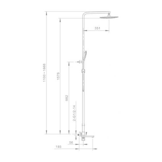 Душевая стойка Gappo G2417-6, черный - 10 Душевая стойка Gappo G2417-6, черный фото 10