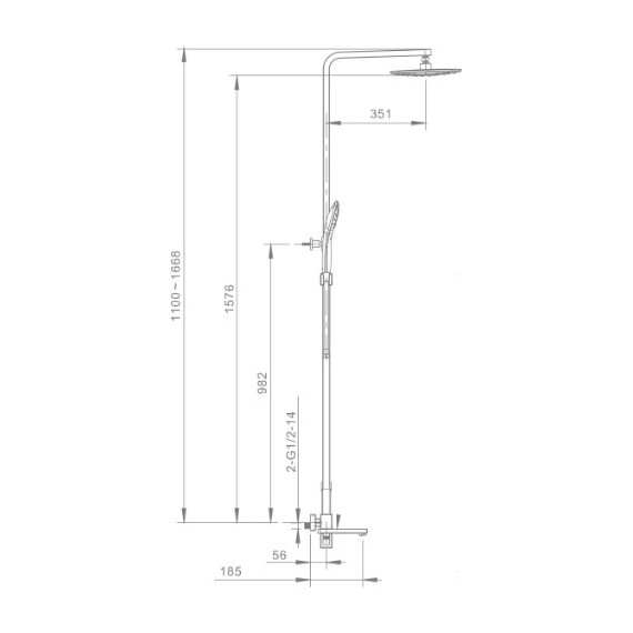 Душевая стойка Gappo Futura G2417-8, белый/хром - 7 Душевая стойка Gappo Futura G2417-8, белый/хром фото 7