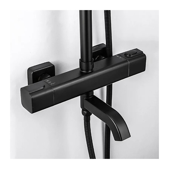 Душевая стойка с термостатом Gappo G2491-6, черный, Цвет производителя: чёрный - 5 Душевая стойка с термостатом Gappo G2491-6, черный, Цвет производителя: чёрный фото 5