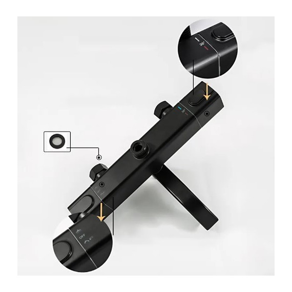 Душевая стойка с термостатом Gappo G2491-6, черный, Цвет производителя: чёрный - 8 Душевая стойка с термостатом Gappo G2491-6, черный, Цвет производителя: чёрный фото 8