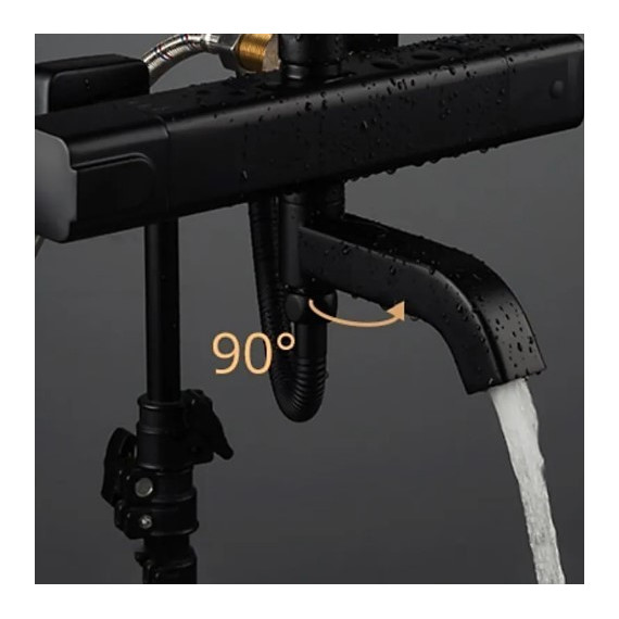 Душевая стойка с термостатом Gappo G2491-6, черный, Цвет производителя: чёрный - 3 Душевая стойка с термостатом Gappo G2491-6, черный, Цвет производителя: чёрный фото 3