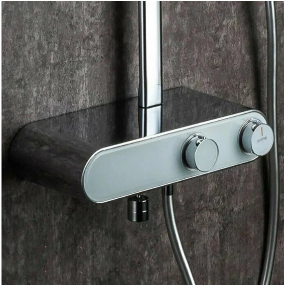 Душевая стойка с термостатом Gappo G2495-1, белый/хром, Цвет производителя: хром фото 5