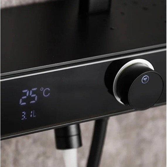 Душевая стойка с термостатом Gappo G2495-2, черный, Цвет производителя: чёрный фото 4