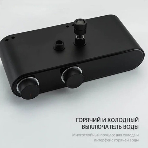Душевая стойка с термостатом Gappo G2495-2, черный, Цвет производителя: чёрный фото 5