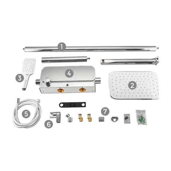 Душевая стойка с термостатом Gappo G2495-3 - 9 Душевая стойка с термостатом Gappo G2495-3 фото 9