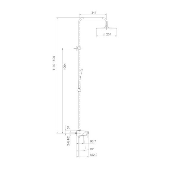 Душевая стойка Gappo G2495-5, черный - 10 Душевая стойка Gappo G2495-5, черный фото 10
