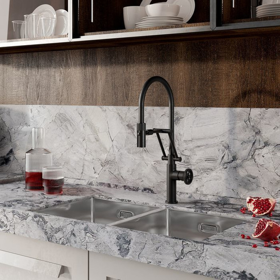 Смеситель для кухни Iddis Grange GRABLFLi05, чёрный матовый фото 6