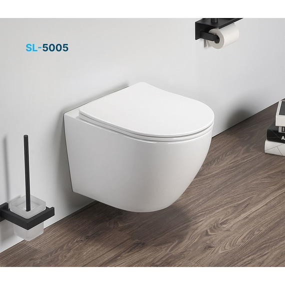 Унитаз подвесной безободковый SantiLine SL-5005 с крышкой микролифт, Цвет производителя: белый - 6 Унитаз подвесной безободковый SantiLine SL-5005 с крышкой микролифт, Цвет производителя: белый фото 6