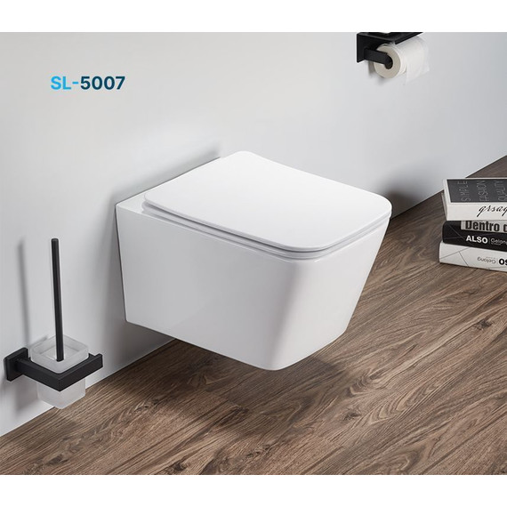 Унитаз подвесной безободковый SantiLine SL-5007 с крышкой микролифт, Цвет производителя: белый - 6 Унитаз подвесной безободковый SantiLine SL-5007 с крышкой микролифт, Цвет производителя: белый фото 6