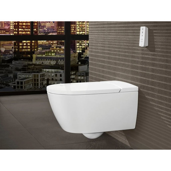 Унитаз-биде подвесной безободковый Villeroy&Boch ViClean-I 100 V0E100R1 с крышкой микролифт фото 3