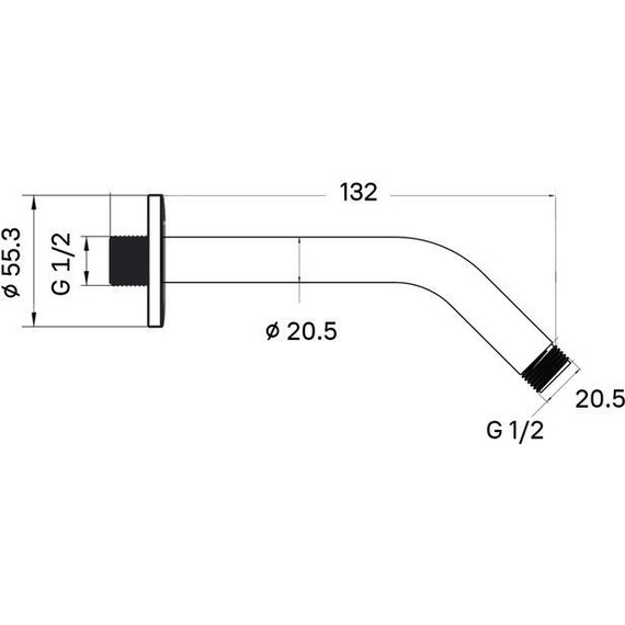 Кронштейн стеновой для верхнего душа Iddis 130 мм 001MINSi61 фото 4