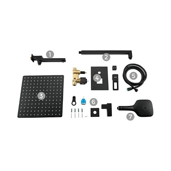 Душевая система для ванны Gappo G7117-6, черный - 10 Душевая система для ванны Gappo G7117-6, черный фото 10