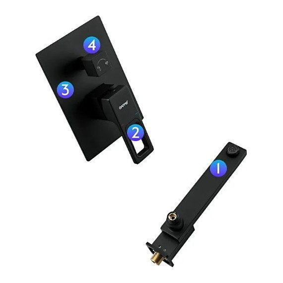 Душевая система для ванны Gappo G7117-6, черный - 9 Душевая система для ванны Gappo G7117-6, черный фото 9