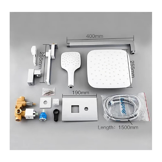 Душевая система для ванны Gappo G7117-8, белый/хром - 10 Душевая система для ванны Gappo G7117-8, белый/хром фото 10