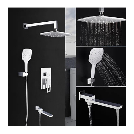 Душевая система для ванны Gappo G7117-8, белый/хром - 3 Душевая система для ванны Gappo G7117-8, белый/хром фото 3