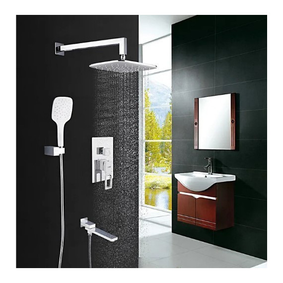 Душевая система для ванны Gappo G7117-8, белый/хром - 2 Душевая система для ванны Gappo G7117-8, белый/хром фото 2