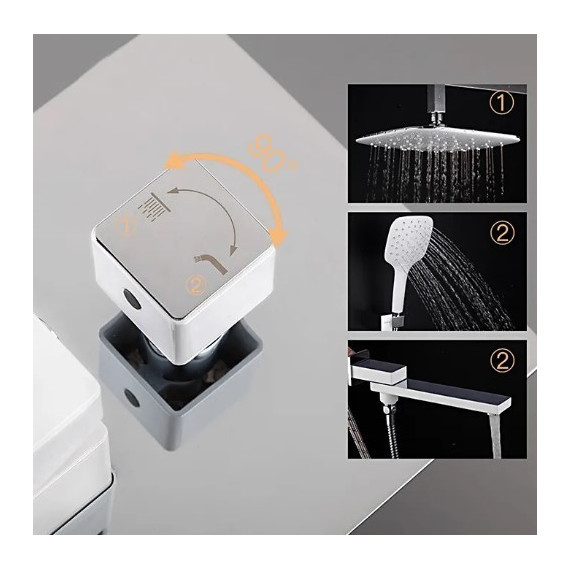 Душевая система для ванны Gappo G7117-8, белый/хром - 5 Душевая система для ванны Gappo G7117-8, белый/хром фото 5