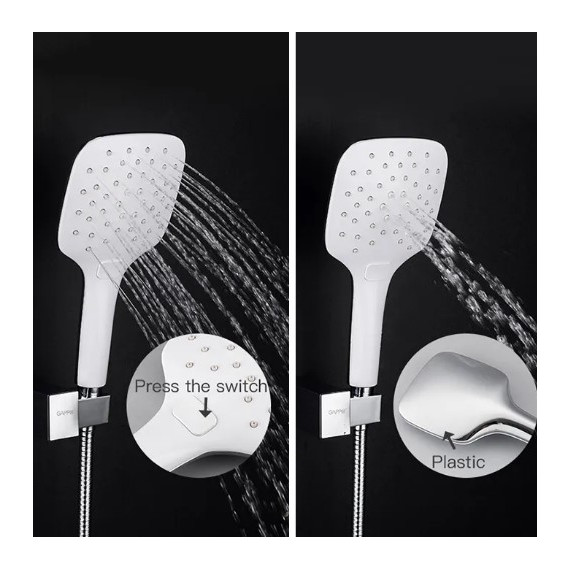 Душевая система для ванны Gappo G7117-8, белый/хром - 6 Душевая система для ванны Gappo G7117-8, белый/хром фото 6