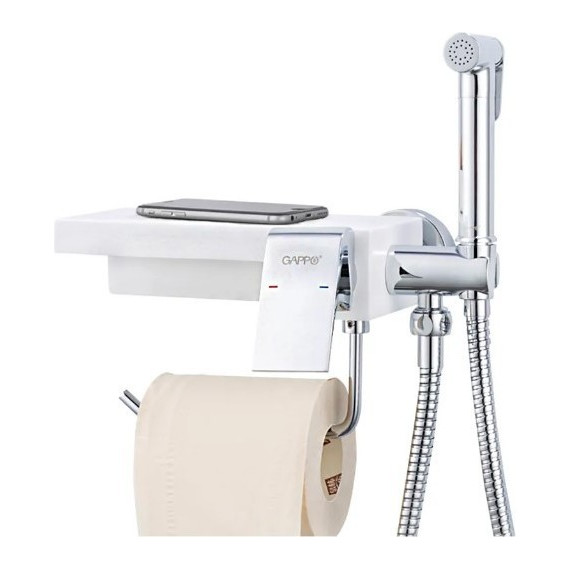 Набор для гигиенического душа Gappo G7296, белый/хром - 2 Набор для гигиенического душа Gappo G7296, белый/хром фото 2