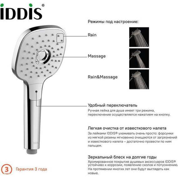 Ручной душ Iddis Sena SEN3F00i18 - 7 Ручной душ Iddis Sena SEN3F00i18 фото 7