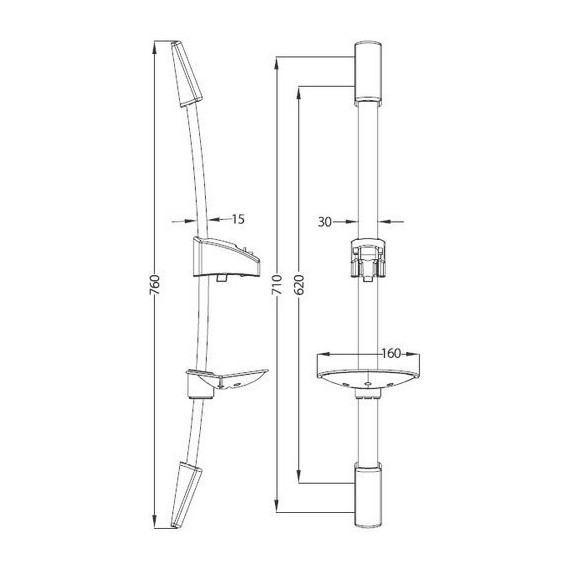 Душевая штанга Iddis Optima home 76 см A30311 фото 2