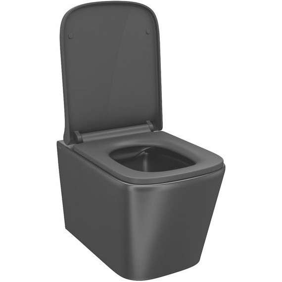 Унитаз подвесной безободковый Iddis Bild BILR2BMi25 с крышкой микролифт, Цвет производителя: чёрный матовый - 4 Унитаз подвесной безободковый Iddis Bild BILR2BMi25 с крышкой микролифт, Цвет производителя: чёрный матовый фото 4