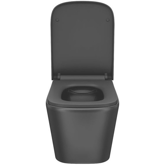 Унитаз подвесной безободковый Iddis Bild BILR2BMi25 с крышкой микролифт, Цвет производителя: чёрный матовый - 6 Унитаз подвесной безободковый Iddis Bild BILR2BMi25 с крышкой микролифт, Цвет производителя: чёрный матовый фото 6