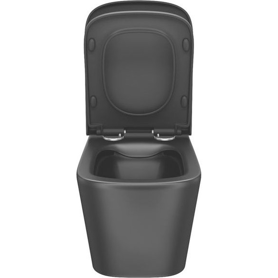 Унитаз подвесной безободковый Iddis Bild BILR2BMi25 с крышкой микролифт, Цвет производителя: чёрный матовый - 7 Унитаз подвесной безободковый Iddis Bild BILR2BMi25 с крышкой микролифт, Цвет производителя: чёрный матовый фото 7