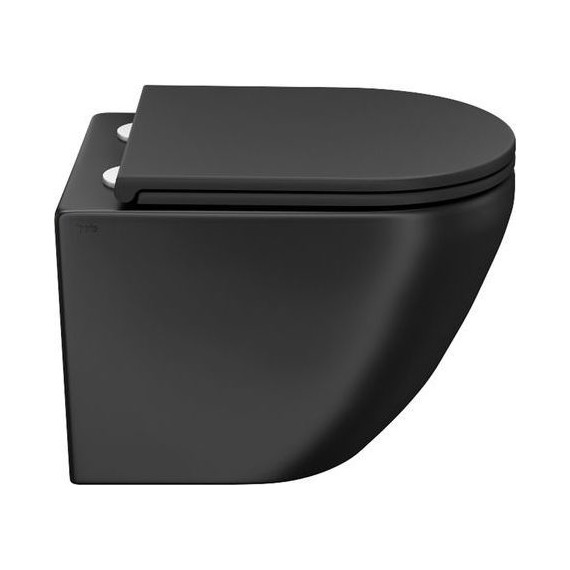 Унитаз подвесной безободковый Iddis Blanco BLAR3BMi25 с крышкой микролифт, Цвет производителя: чёрный матовый - 2 Унитаз подвесной безободковый Iddis Blanco BLAR3BMi25 с крышкой микролифт, Цвет производителя: чёрный матовый фото 2