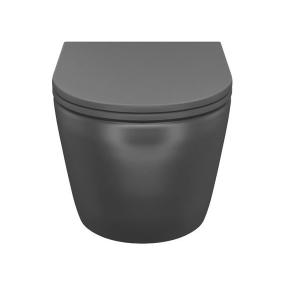 Унитаз подвесной безободковый Iddis Blanco BLAR3BMi25 с крышкой микролифт, Цвет производителя: чёрный матовый - 3 Унитаз подвесной безободковый Iddis Blanco BLAR3BMi25 с крышкой микролифт, Цвет производителя: чёрный матовый фото 3