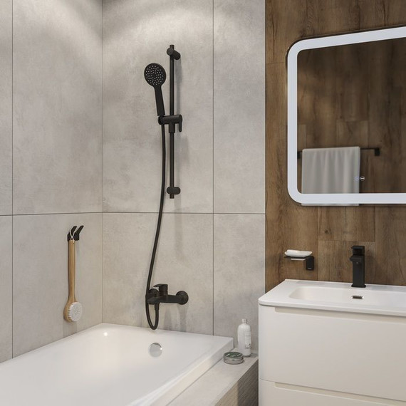 Душевая штанга Iddis Ray 70 см RAY70B0i17, чёрный матовый фото 3