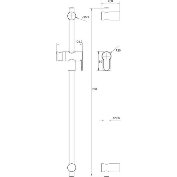 Душевая штанга Iddis Ray 70 см RAY70B0i17, чёрный матовый фото 5