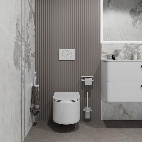 Кнопка смыва Iddis Unifix UNI02MWi77, белый матовый фото 2