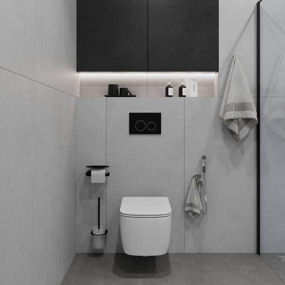 Кнопка смыва Iddis Unifix UNI03BCi77, черный матовый фото 2