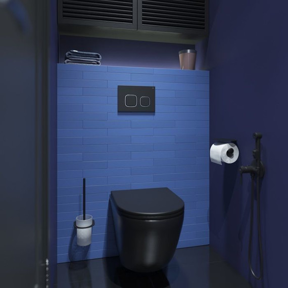 Кнопка смыва Iddis Unifix UNI04BCi77, чёрный матовый фото 2