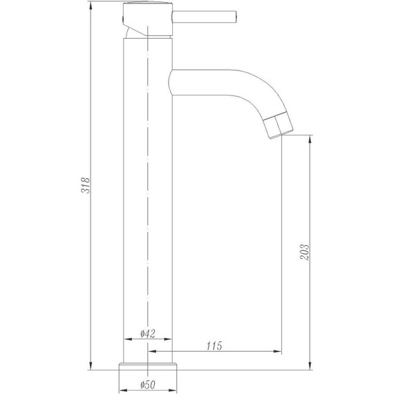 Смеситель для раковины высокий Abber Wasser Kreis AF8111B, черный матовый, Цвет производителя: чёрный матовый фото 3