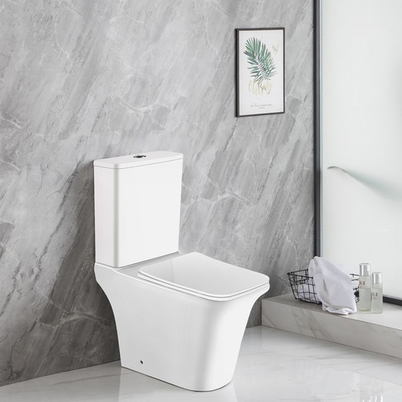 Унитаз-компакт безободковый Azario Avero AZ-1213A с крышкой микролифт фото 2