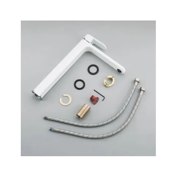 Смеситель для раковины высокий Gappo G1083-82, белый/хром фото 6