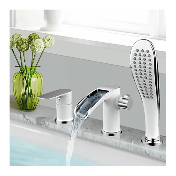 Смеситель для ванны Gappo G1148-8, белый/хром - 2 Смеситель для ванны Gappo G1148-8, белый/хром фото 2