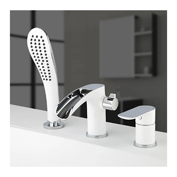 Смеситель для ванны Gappo G1148-8, белый/хром - 3 Смеситель для ванны Gappo G1148-8, белый/хром фото 3