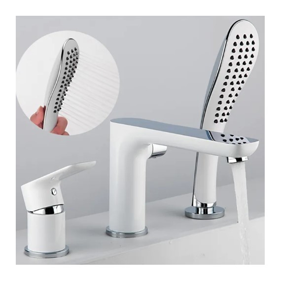 Смеситель для ванны Gappo Noar G1148, белый/хром фото 3