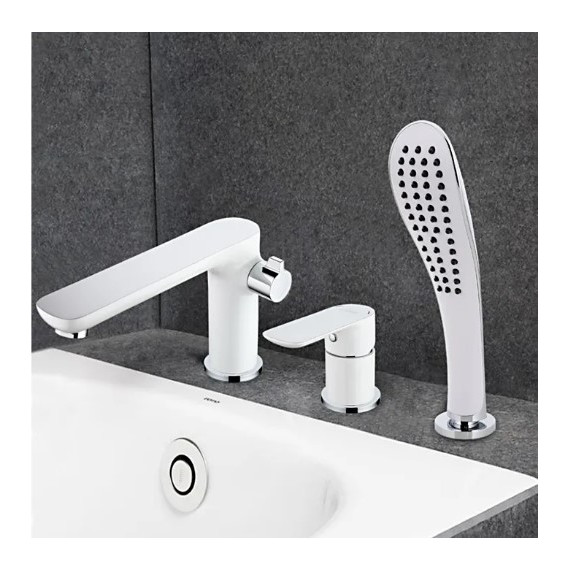 Смеситель для ванны Gappo Noar G1148, белый/хром фото 2