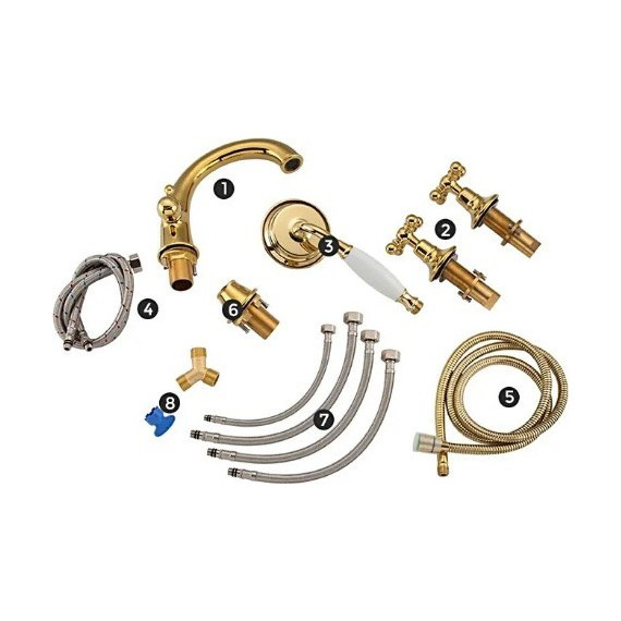 Смеситель для ванны Gappo G1189-4, бронза - 8 Смеситель для ванны Gappo G1189-4, бронза фото 8